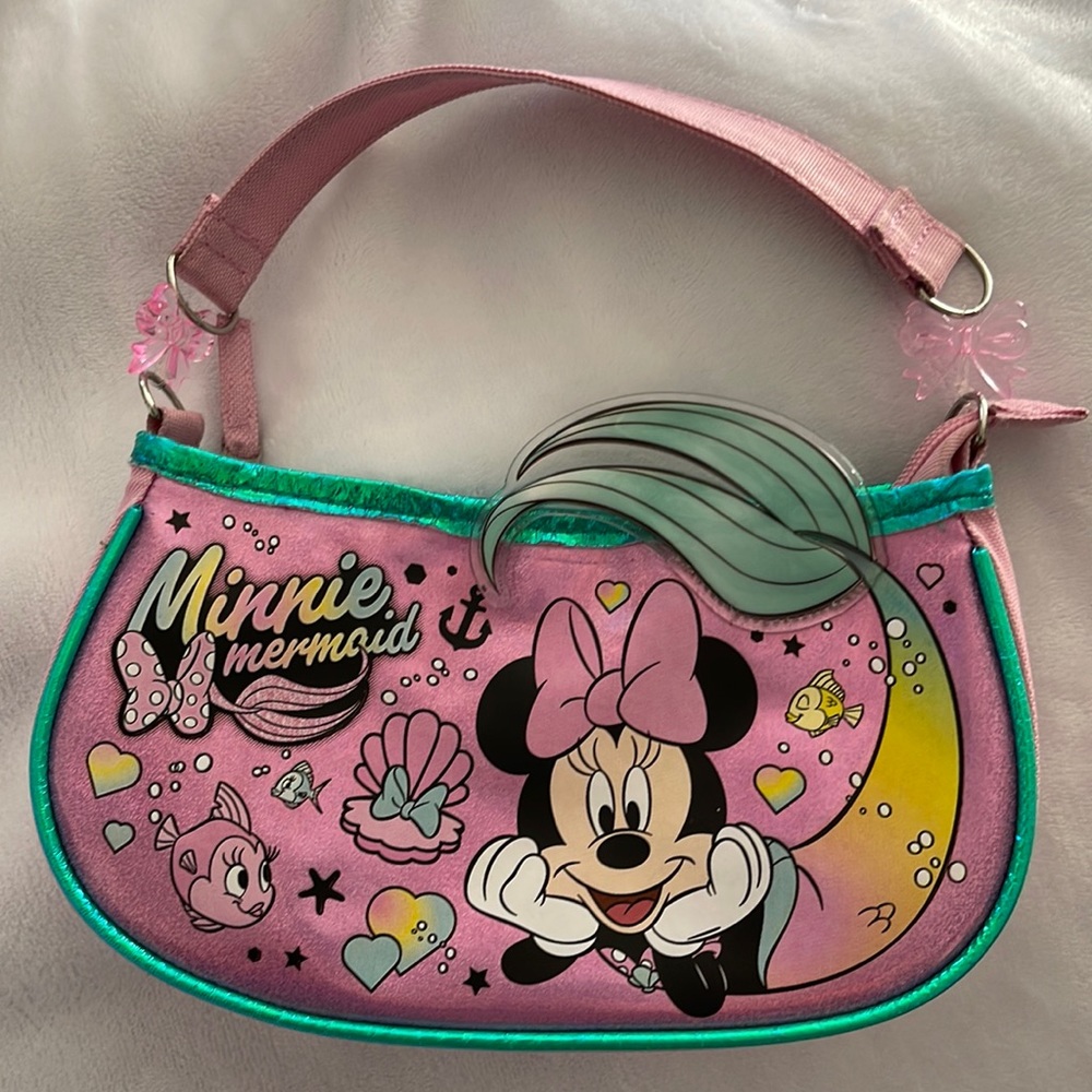MINNIE MERMAID girls purse. Pink canvas! Excellent condition! Super cute & clean
